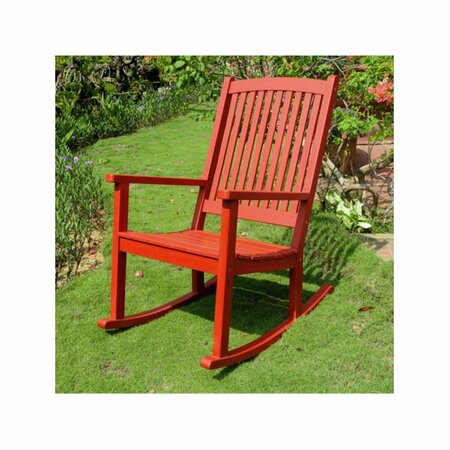 INTERNATIONAL CARAVAN Acacia Rocking Chair, Barn Red - Large TT-RO-03-BRD
